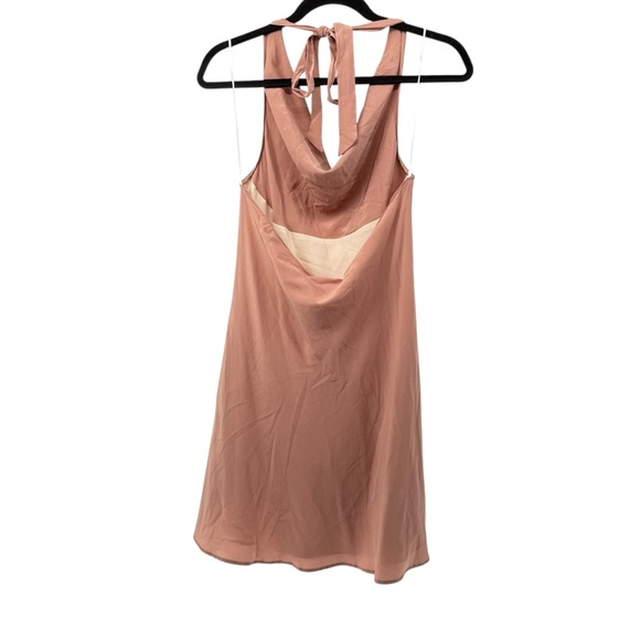 Lavender Brown Elegant Silk Halter Dress - Picture 2 of 7